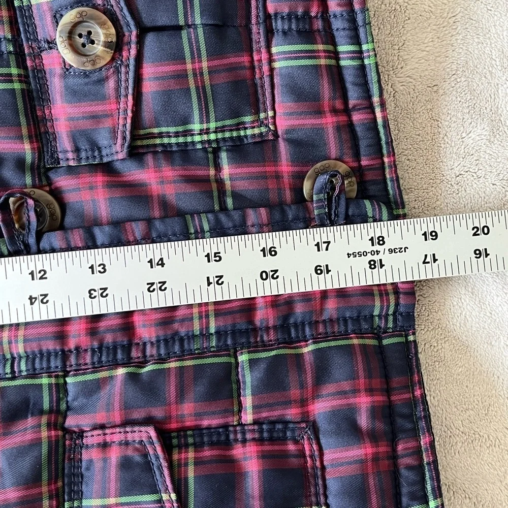 Gap Kids Puffer Vest Tartan Plaid Quilted Zipper and Button Front Size S (6-7)